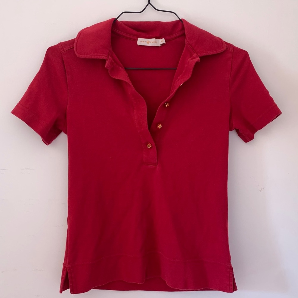 Tory Burch Red Dress Shirt